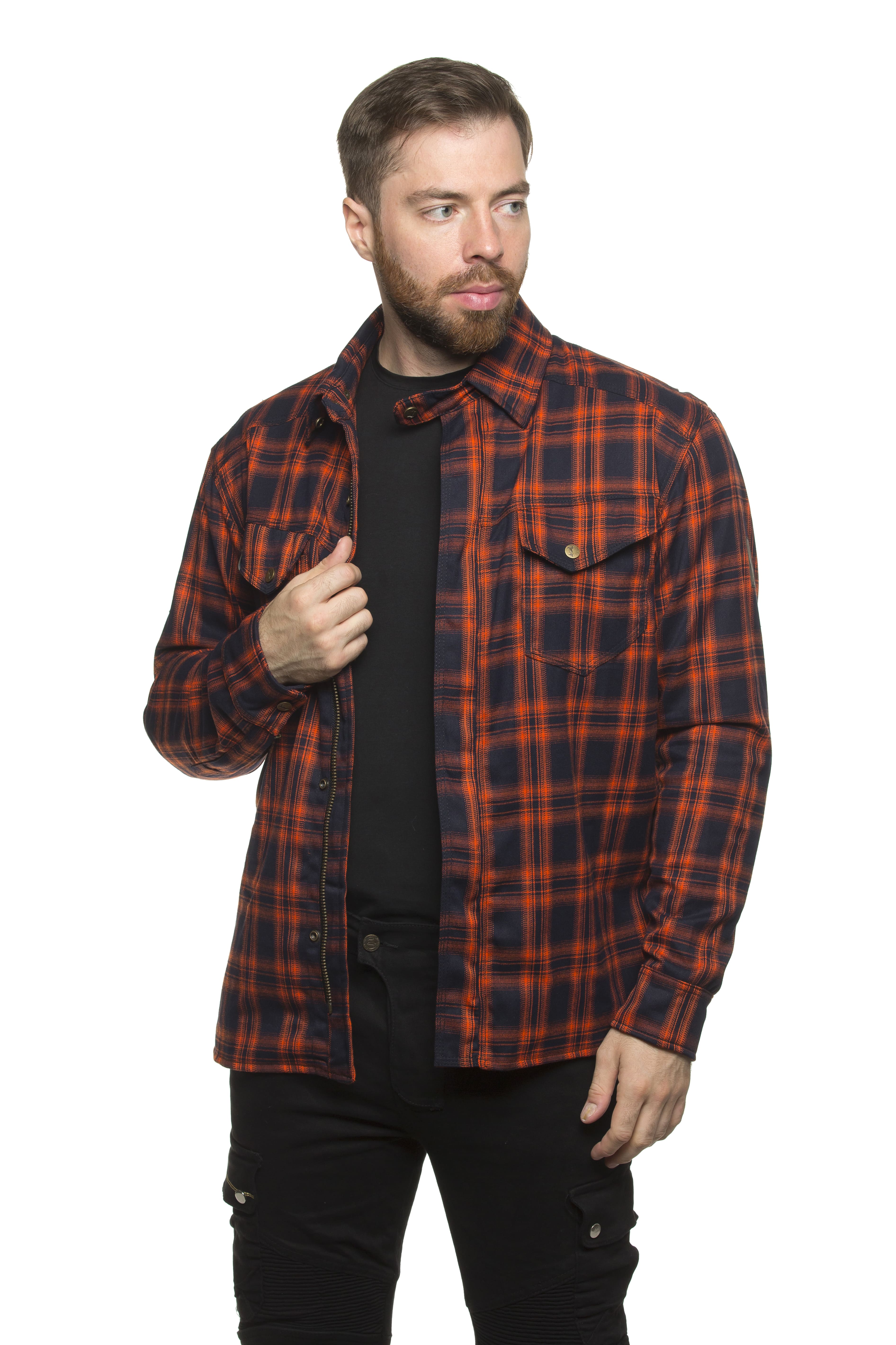 Моторубашка MadBull CafeRacer оранжевая